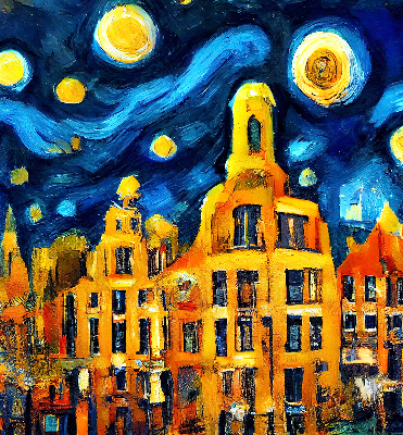 Store occultant fenêtre de couleur Ville peinte