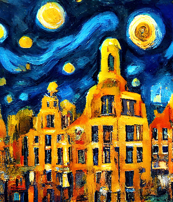 Store occultant fenêtre de couleur Ville peinte