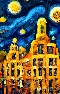 Store occultant fenêtre de couleur Ville peinte