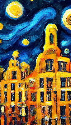 Store occultant fenêtre de couleur Ville peinte
