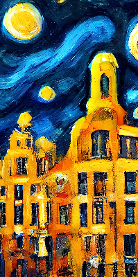 Store occultant fenêtre de couleur Ville peinte