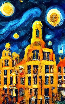 Store occultant fenêtre de couleur Ville peinte