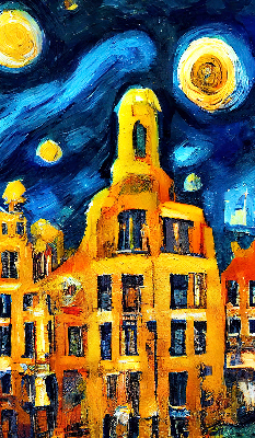 Store occultant fenêtre de couleur Ville peinte
