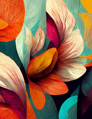 Store occultant fenêtre à fleurs abstraites
