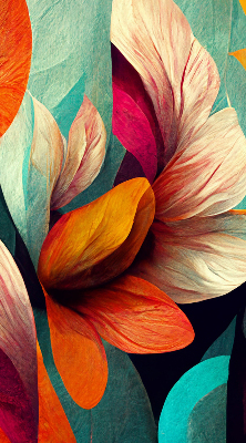 Store occultant fenêtre à fleurs abstraites