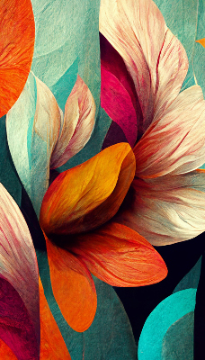 Store occultant fenêtre à fleurs abstraites
