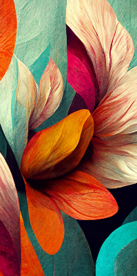 Store occultant fenêtre à fleurs abstraites