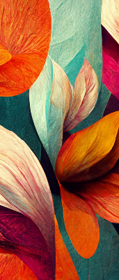 Store occultant fenêtre à fleurs abstraites