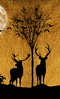 Store occultant fenêtre cerfs la nuit