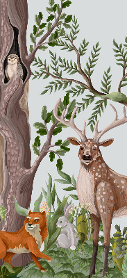 Store occultant fenetre animaux de la forêt