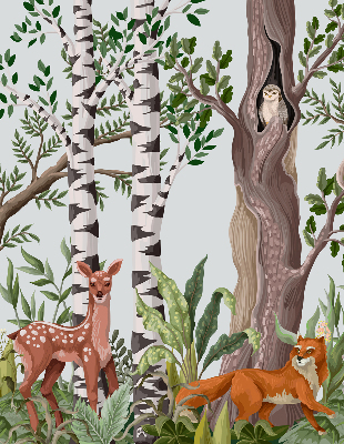 Store occultant fenetre animaux de la forêt