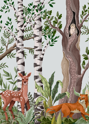 Store occultant fenetre animaux de la forêt