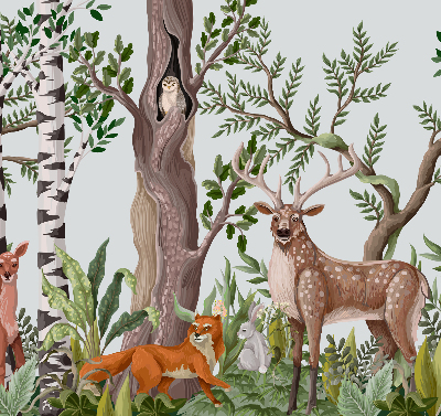 Store occultant fenetre animaux de la forêt