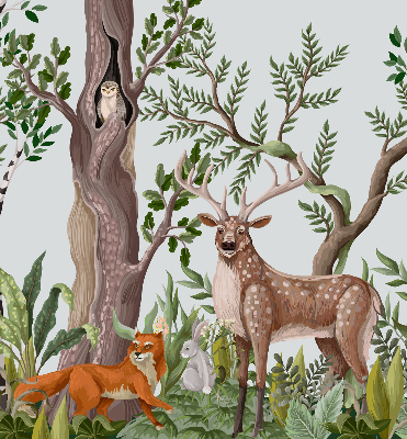 Store occultant fenetre animaux de la forêt