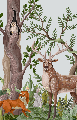Store occultant fenetre animaux de la forêt