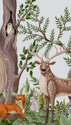 Store occultant fenetre animaux de la forêt