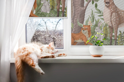 Store occultant fenetre animaux de la forêt