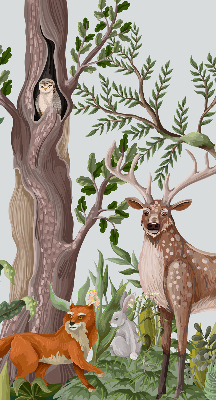 Store occultant fenetre animaux de la forêt