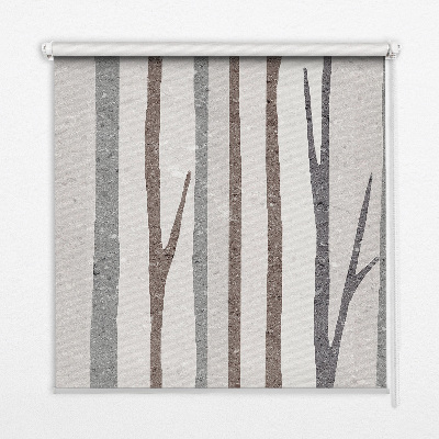 Store occultant fenêtre avec motif de troncs d'arbres