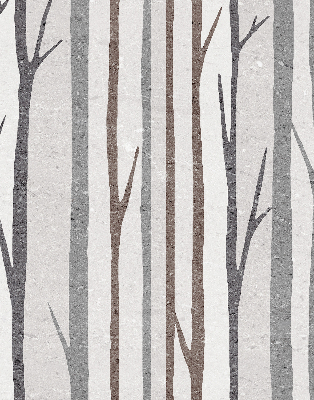 Store occultant fenêtre avec motif de troncs d'arbres