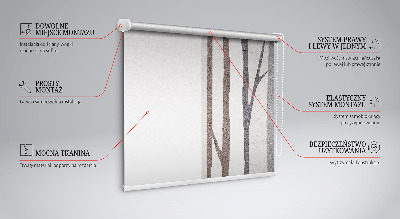 Store occultant fenêtre avec motif de troncs d'arbres