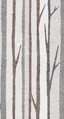 Store occultant fenêtre avec motif de troncs d'arbres