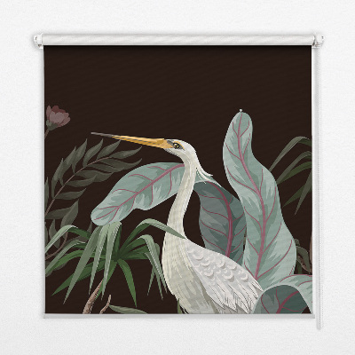 Store occultant fenêtre avec motif d'oiseaux dans les feuilles