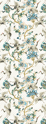Store enrouleur occultant à motif fleurs et oiseaux