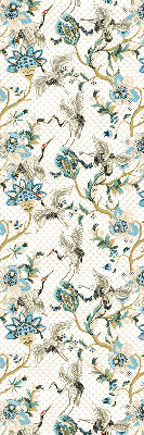 Store enrouleur occultant à motif fleurs et oiseaux