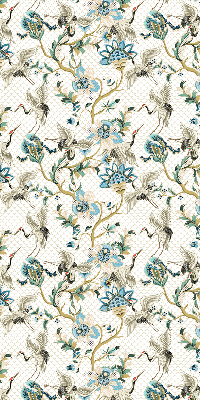 Store enrouleur occultant à motif fleurs et oiseaux
