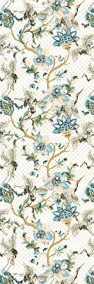 Store enrouleur occultant à motif fleurs et oiseaux