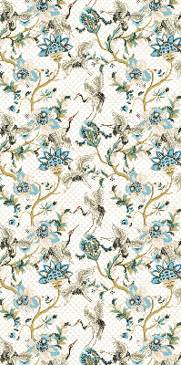 Store enrouleur occultant à motif fleurs et oiseaux