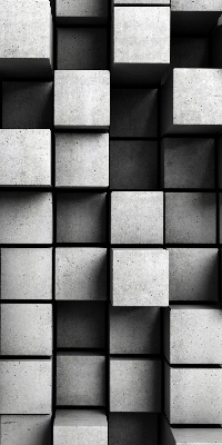 Store occultant fenetre en cubes de pierre