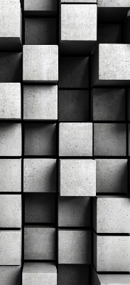 Store occultant fenetre en cubes de pierre