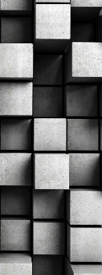 Store occultant fenetre en cubes de pierre