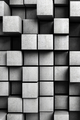 Store occultant fenetre en cubes de pierre