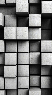 Store occultant fenetre en cubes de pierre