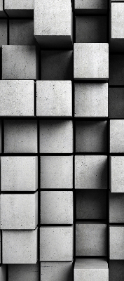 Store occultant fenetre en cubes de pierre