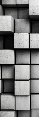 Store occultant fenetre en cubes de pierre