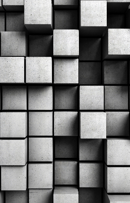 Store occultant fenetre en cubes de pierre