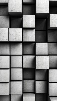 Store occultant fenetre en cubes de pierre