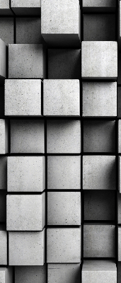 Store occultant fenetre en cubes de pierre