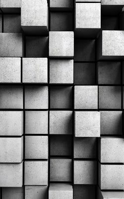 Store occultant fenetre en cubes de pierre