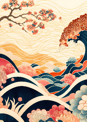 Store fenêtre intérieur une vague de fleurs