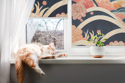 Store fenêtre intérieur une vague de fleurs