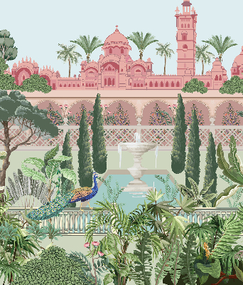 Store enrouleur occultant palais avec jardin