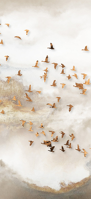Store fenêtre intérieur avec un groupe d'oiseaux