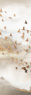 Store fenêtre intérieur avec un groupe d'oiseaux
