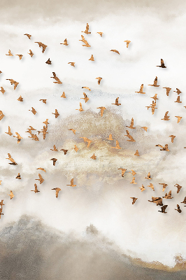 Store fenêtre intérieur avec un groupe d'oiseaux