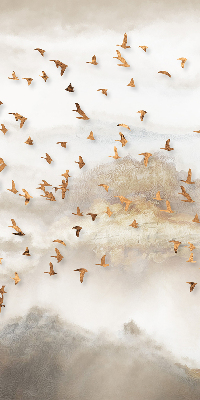 Store fenêtre intérieur avec un groupe d'oiseaux